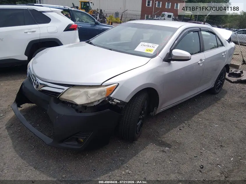 2012 Toyota Camry Le VIN: 4T1BF1FK7CU041188 Lot: 45658436