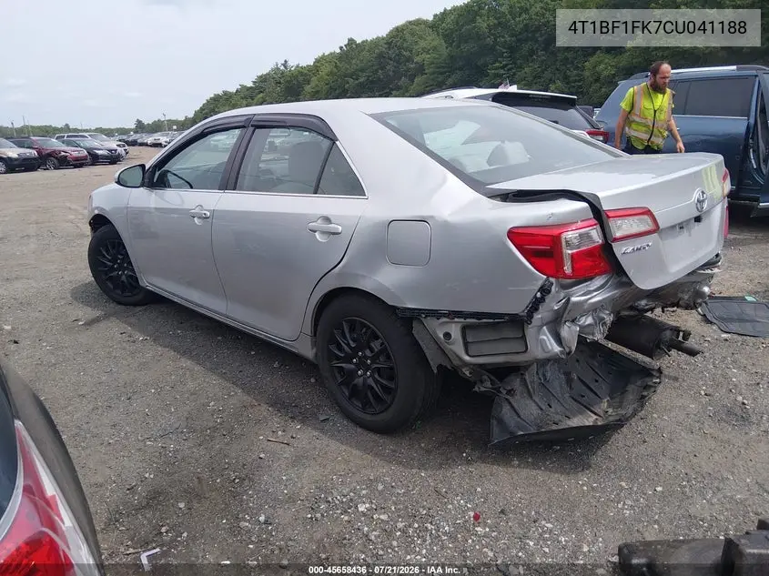 2012 Toyota Camry Le VIN: 4T1BF1FK7CU041188 Lot: 45658436