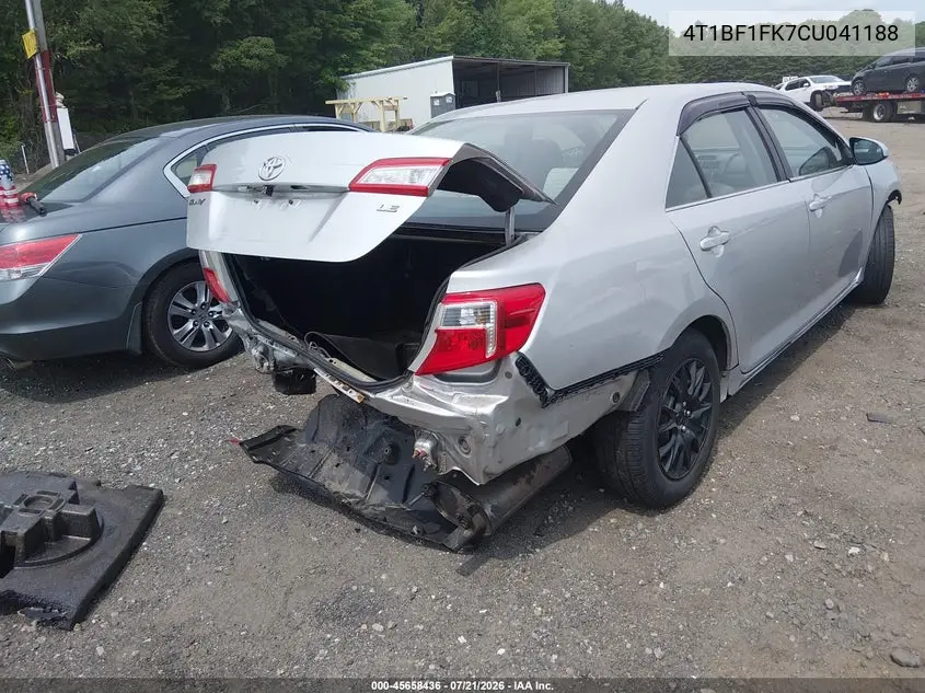 2012 Toyota Camry Le VIN: 4T1BF1FK7CU041188 Lot: 45658436