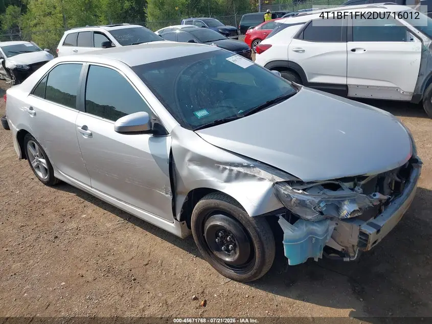 2013 Toyota Camry Se VIN: 4T1BF1FK2DU716012 Lot: 45671768