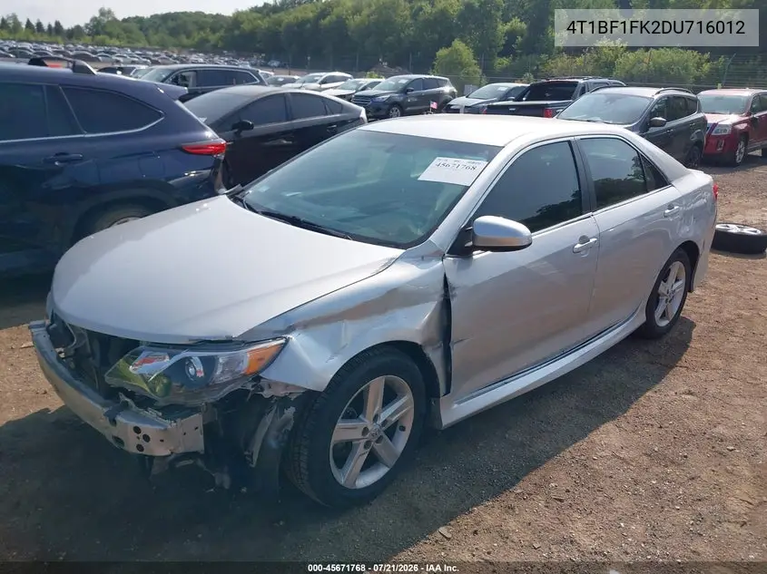 2013 Toyota Camry Se VIN: 4T1BF1FK2DU716012 Lot: 45671768