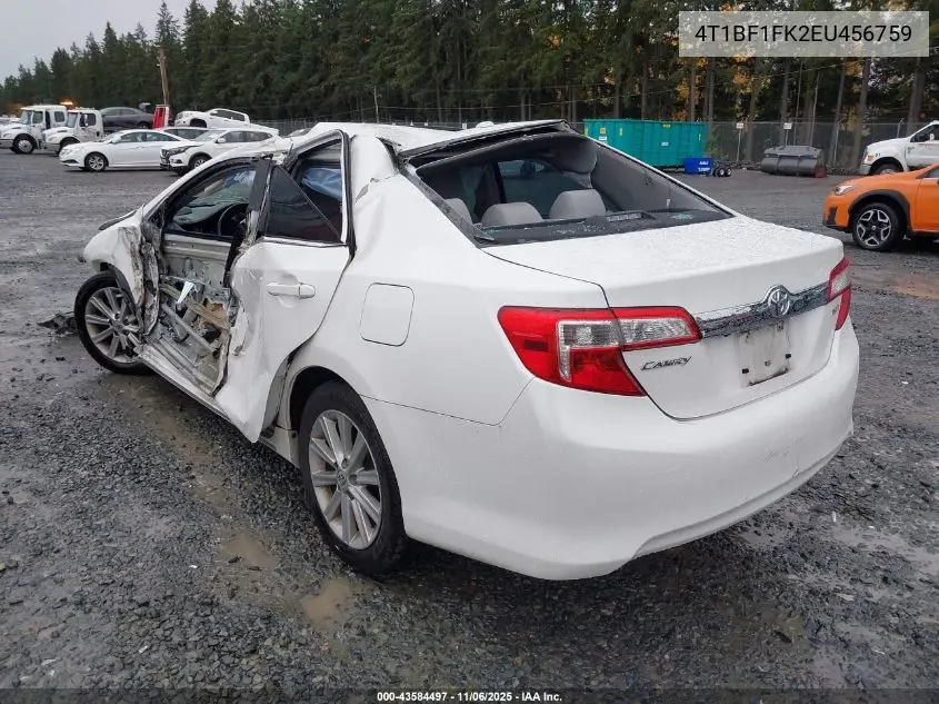 4T1BF1FK2EU456759 2014 Toyota Camry Xle