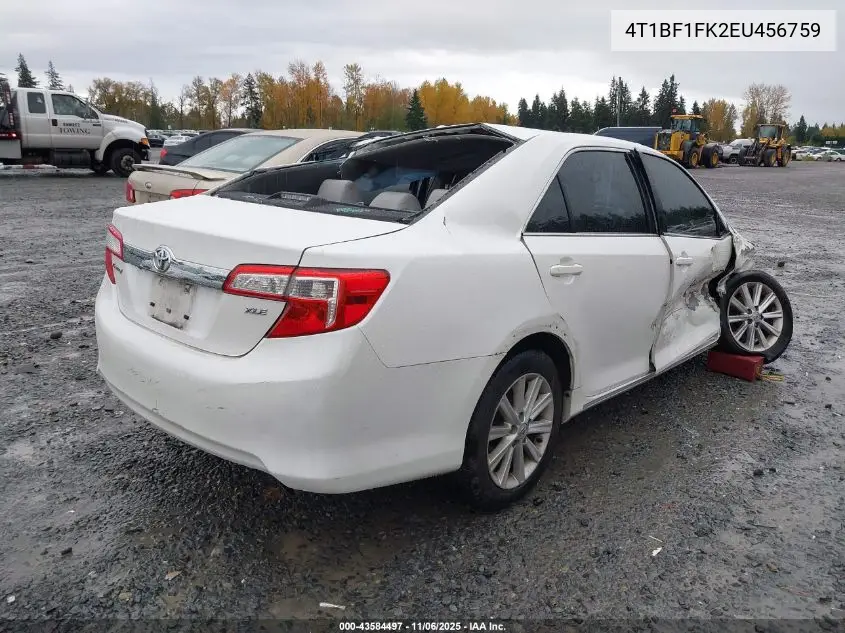 4T1BF1FK2EU456759 2014 Toyota Camry Xle