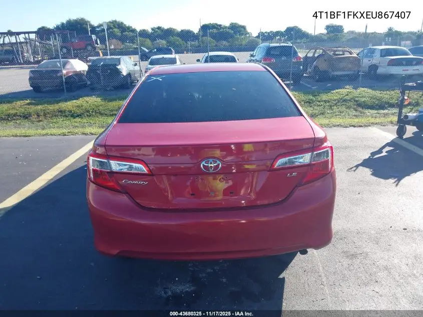 4T1BF1FKXEU867407 2014 Toyota Camry Le