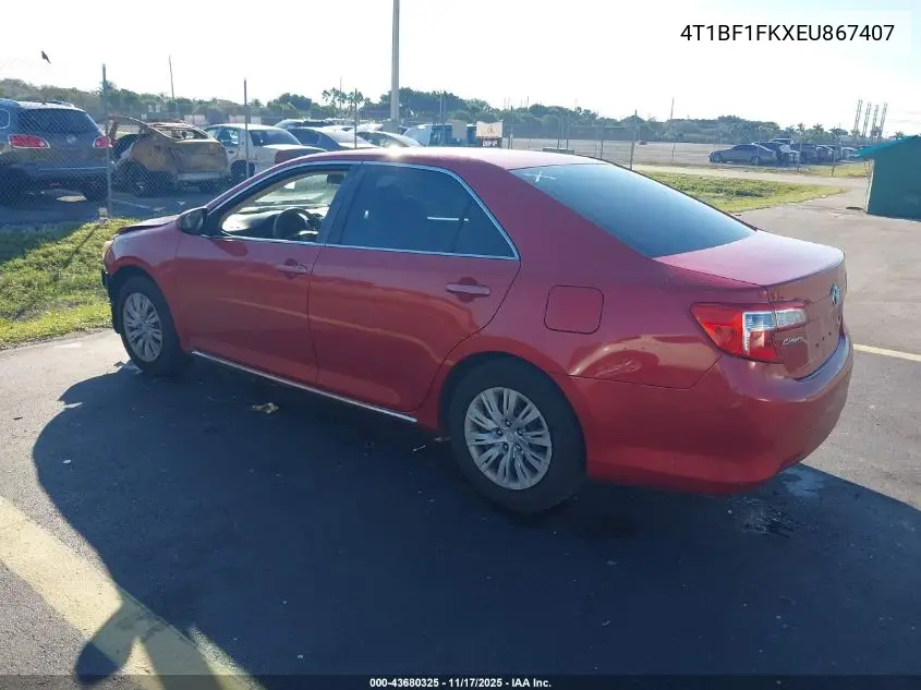 4T1BF1FKXEU867407 2014 Toyota Camry Le