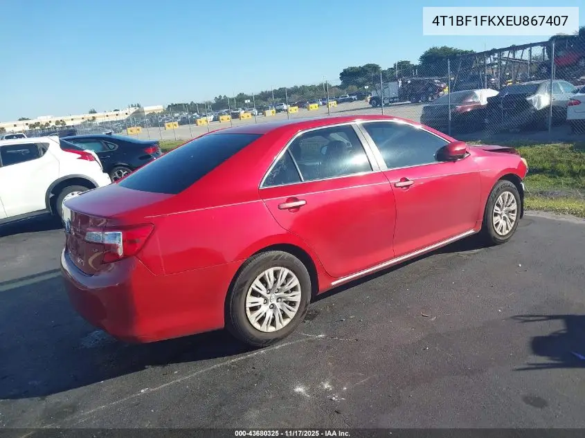 4T1BF1FKXEU867407 2014 Toyota Camry Le