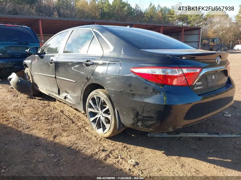 4T1BK1FK2FU567938 2015 Toyota Camry Xse V6