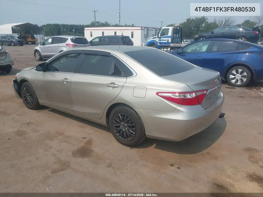 2015 Toyota Camry Le VIN: 4T4BF1FK3FR480530 Lot: 45630114