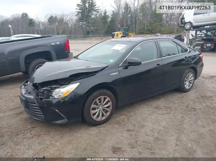 4T1BD1FKXGU192263 2016 Toyota Camry Hybrid Le