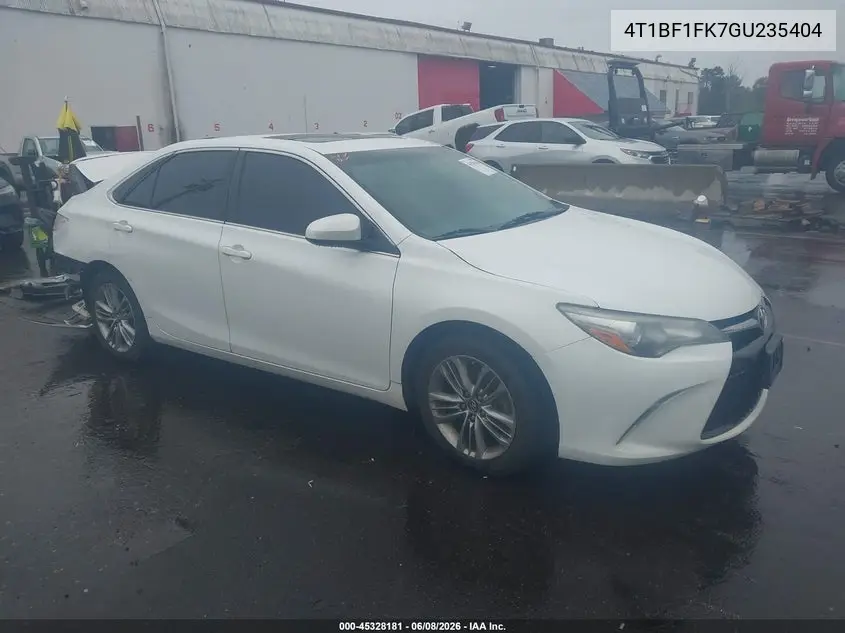 2016 Toyota Camry Se VIN: 4T1BF1FK7GU235404 Lot: 45328181
