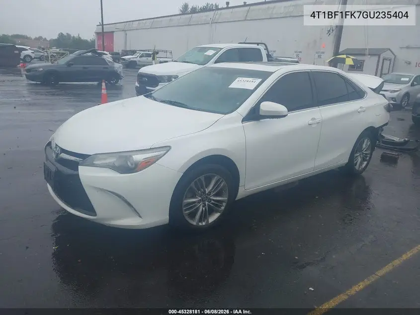 2016 Toyota Camry Se VIN: 4T1BF1FK7GU235404 Lot: 45328181
