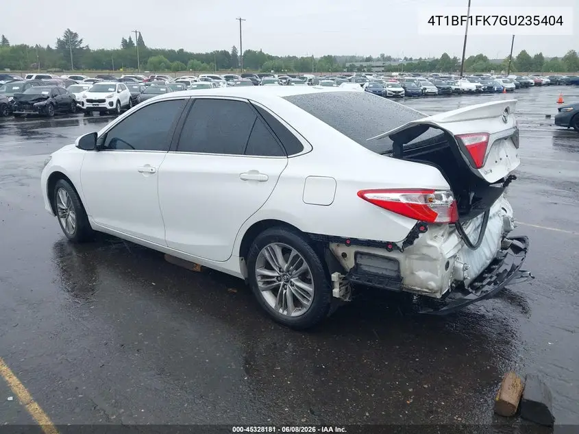 2016 Toyota Camry Se VIN: 4T1BF1FK7GU235404 Lot: 45328181