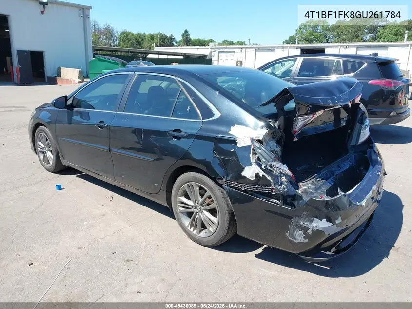 2016 Toyota Camry Se VIN: 4T1BF1FK8GU261784 Lot: 45436089