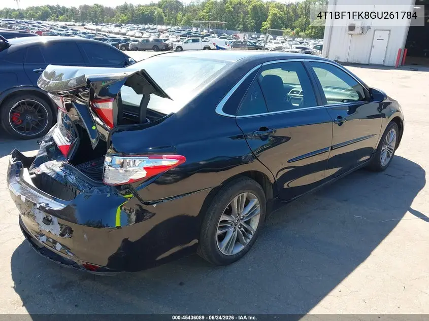 2016 Toyota Camry Se VIN: 4T1BF1FK8GU261784 Lot: 45436089