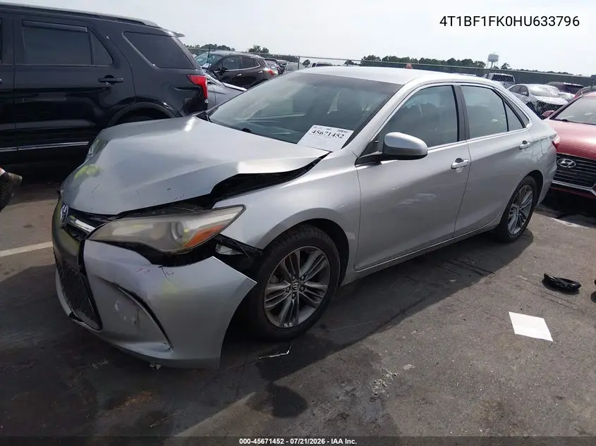 2017 Toyota Camry Se VIN: 4T1BF1FK0HU633796 Lot: 45671452