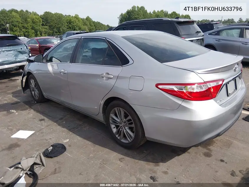 2017 Toyota Camry Se VIN: 4T1BF1FK0HU633796 Lot: 45671452
