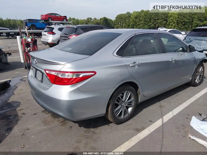 2017 Toyota Camry Se VIN: 4T1BF1FK0HU633796 Lot: 45671452