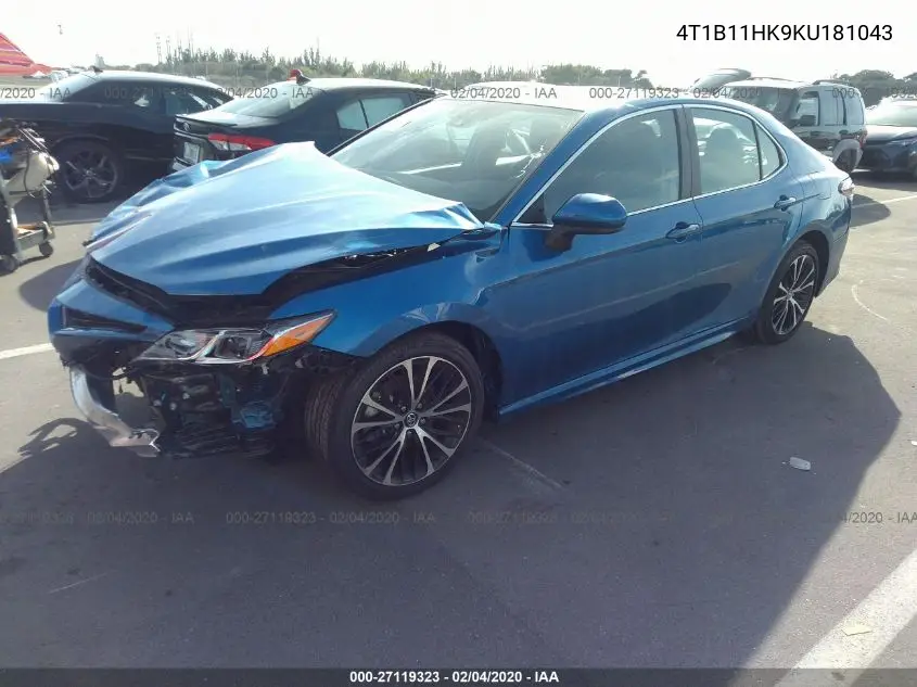 4T1B11HK9KU181043 2019 Toyota Camry Se