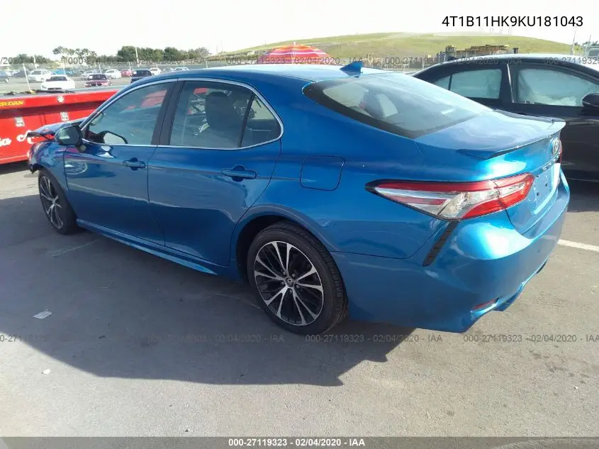 4T1B11HK9KU181043 2019 Toyota Camry Se