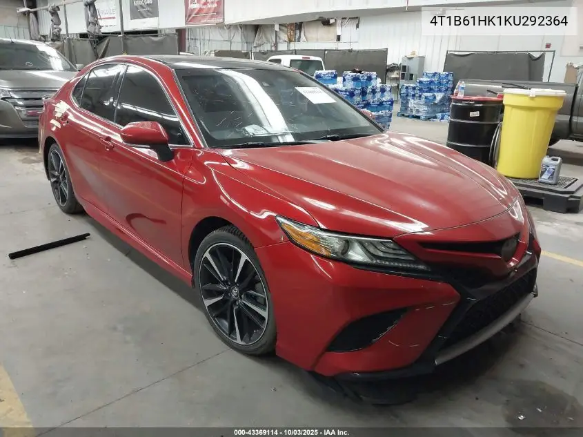 4T1B61HK1KU292364 2019 Toyota Camry Xse