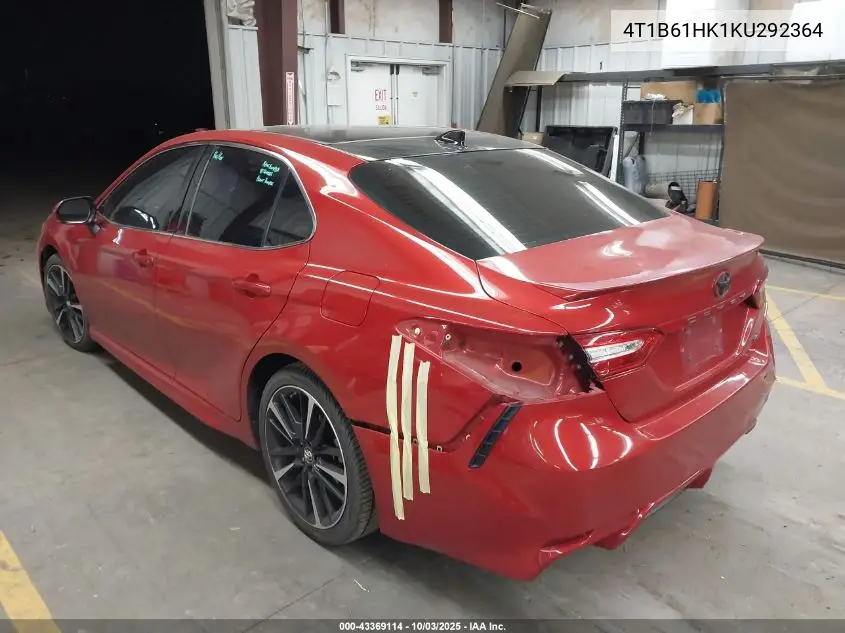 4T1B61HK1KU292364 2019 Toyota Camry Xse