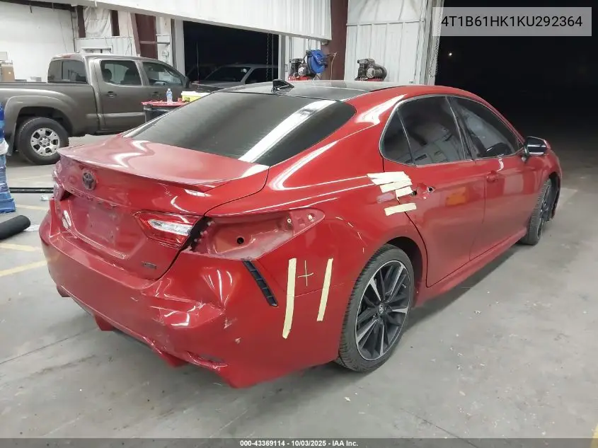4T1B61HK1KU292364 2019 Toyota Camry Xse