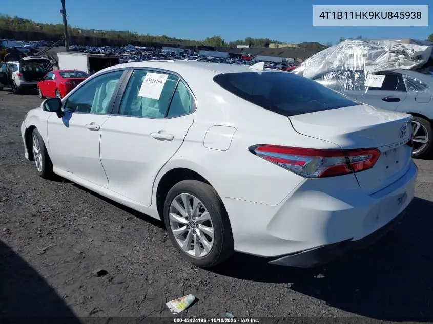 4T1B11HK9KU845938 2019 Toyota Camry Le