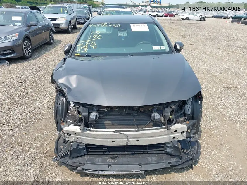 2019 Toyota Camry Hybrid Le VIN: 4T1B31HK7KU004906 Lot: 45588732
