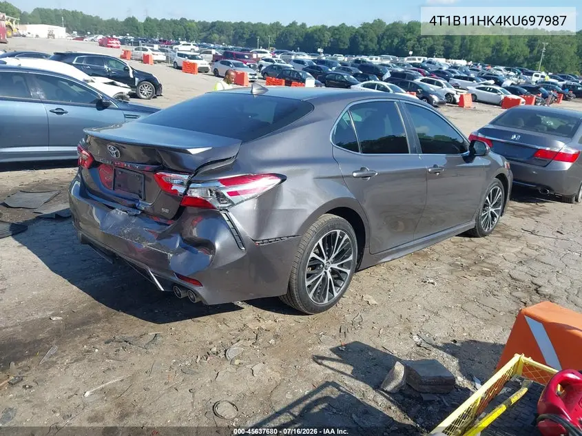 2019 Toyota Camry Se VIN: 4T1B11HK4KU697987 Lot: 45637680