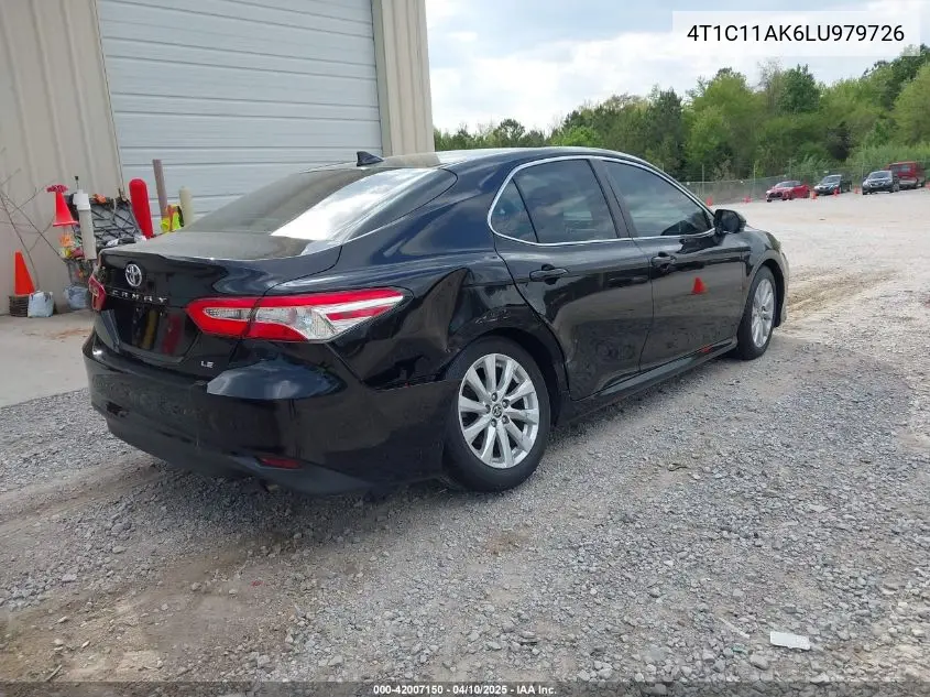 4T1C11AK6LU979726 2020 Toyota Camry Le