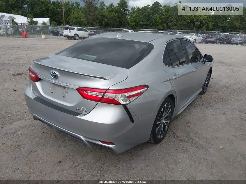 2020 Toyota Camry Se Hybrid VIN: 4T1J31AK4LU013005 Lot: 45584378