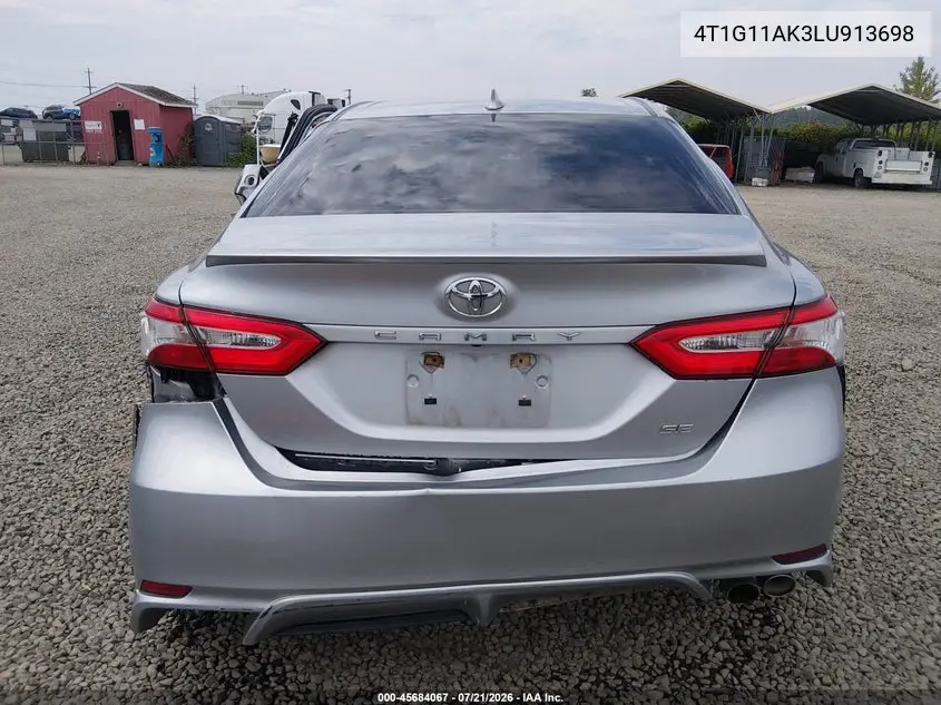 2020 Toyota Camry Se VIN: 4T1G11AK3LU913698 Lot: 45684067