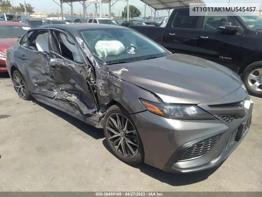 4T1G11AK1MU545457 2021 Toyota Camry Se