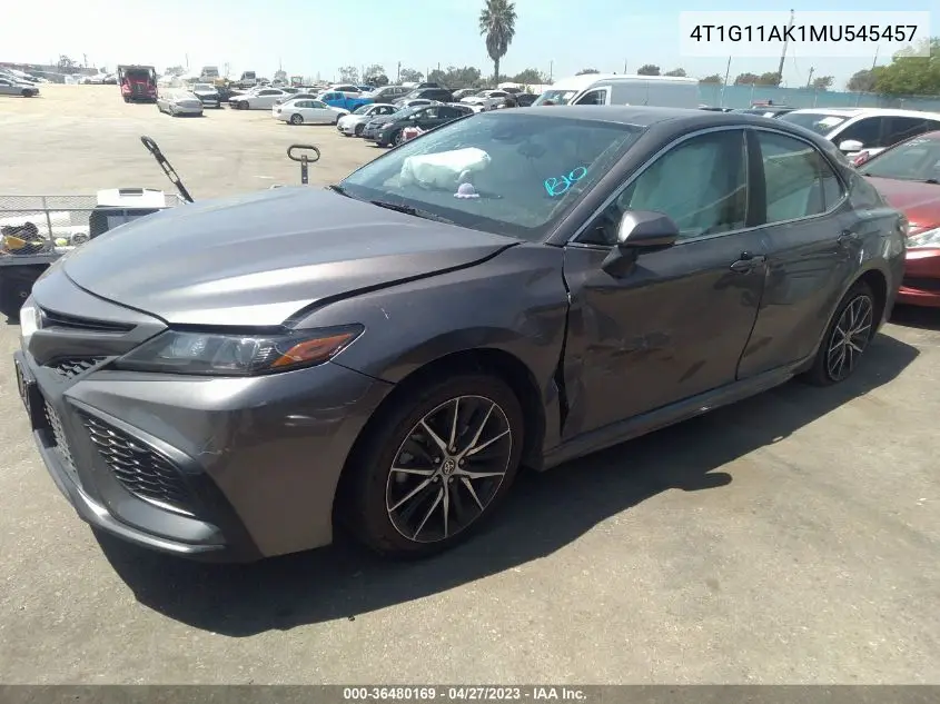 4T1G11AK1MU545457 2021 Toyota Camry Se
