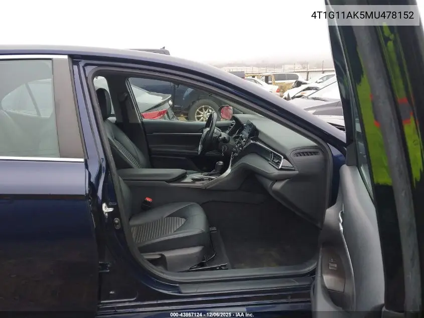 4T1G11AK5MU478152 2021 Toyota Camry Se