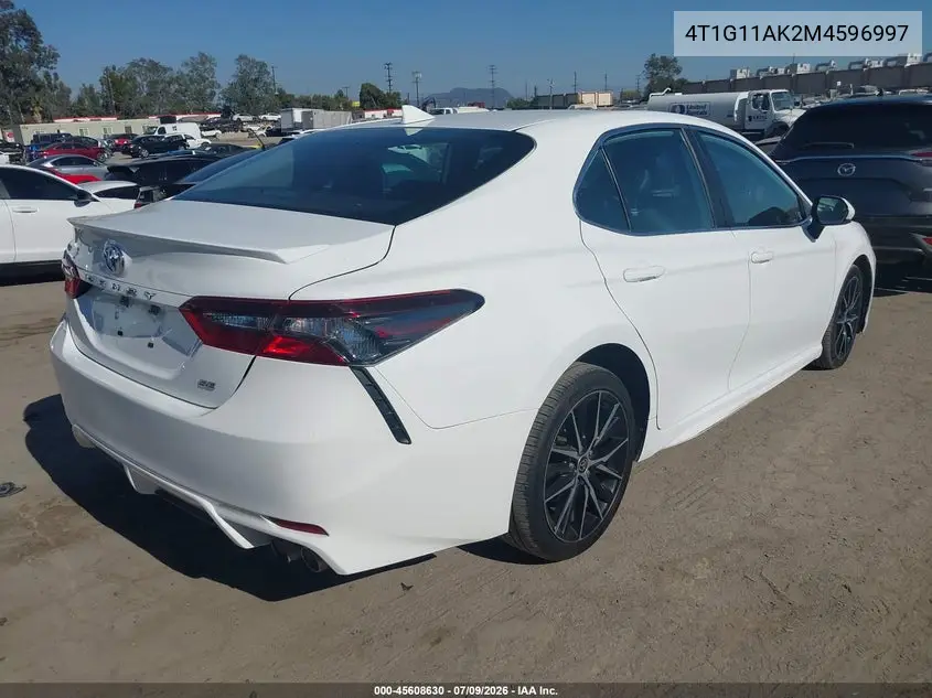 4T1G11AK2MU596997 2021 Toyota Camry Se