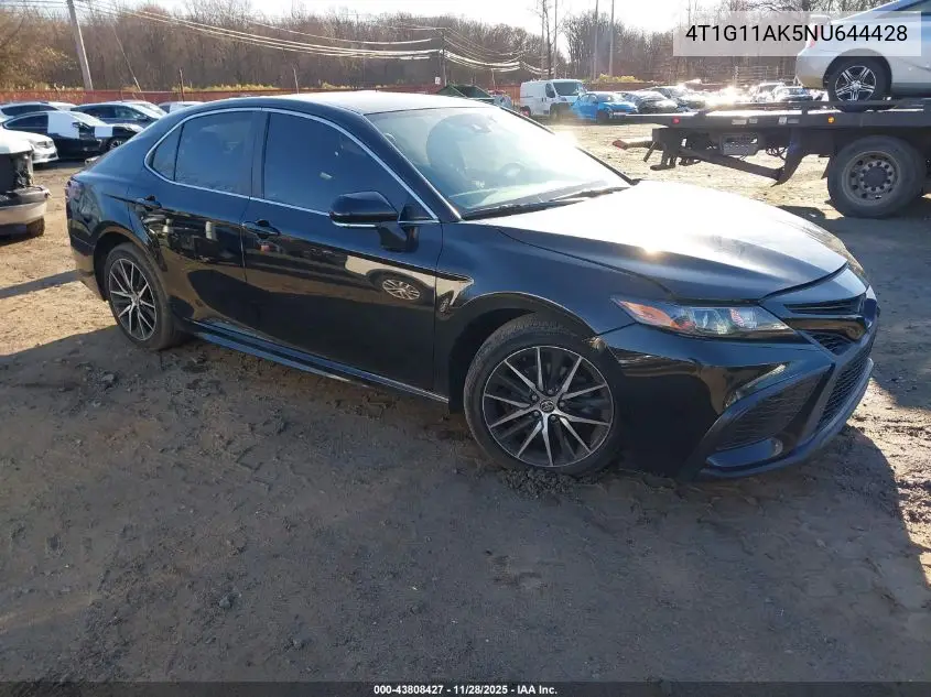 4T1G11AK5NU644428 2022 Toyota Camry Se