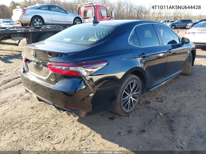 4T1G11AK5NU644428 2022 Toyota Camry Se