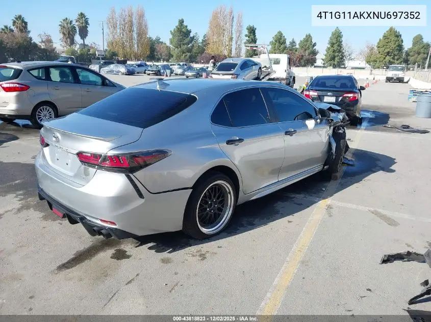 4T1G11AKXNU697352 2022 Toyota Camry Se