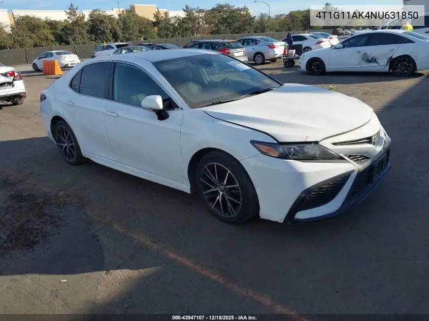 4T1G11AK4NU631850 2022 Toyota Camry Se