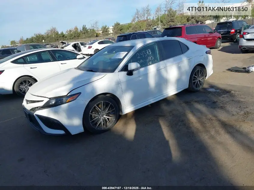 4T1G11AK4NU631850 2022 Toyota Camry Se