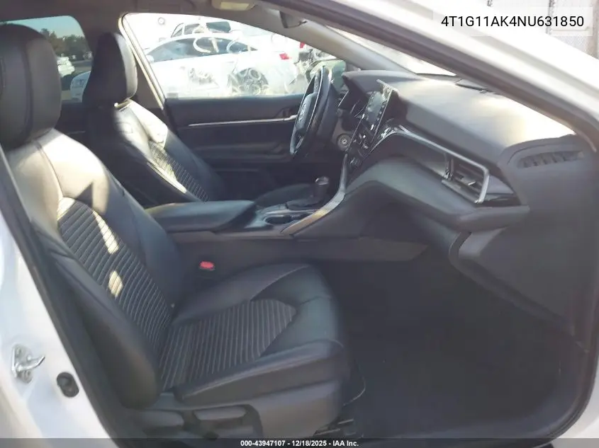 4T1G11AK4NU631850 2022 Toyota Camry Se