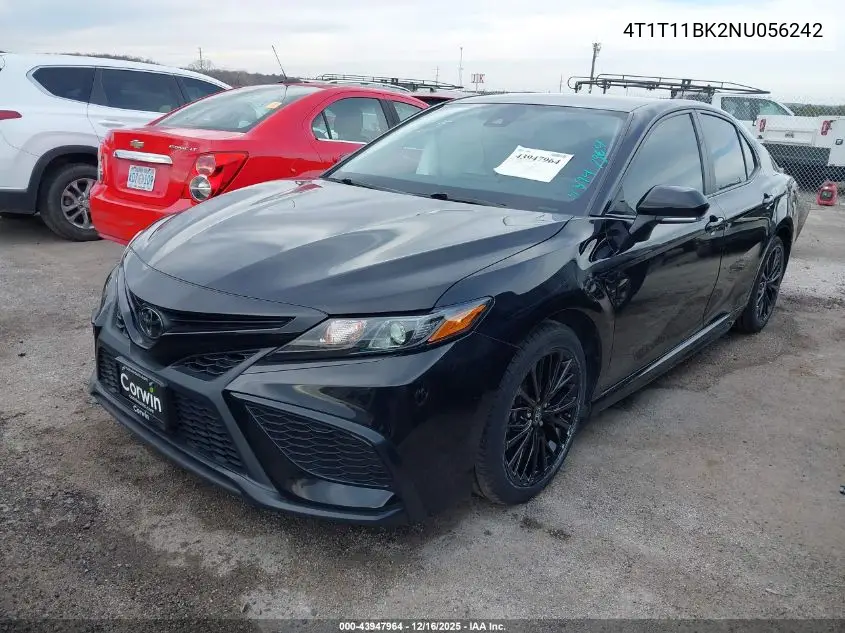 4T1T11BK2NU056242 2022 Toyota Camry Se Nightshade Special Awd