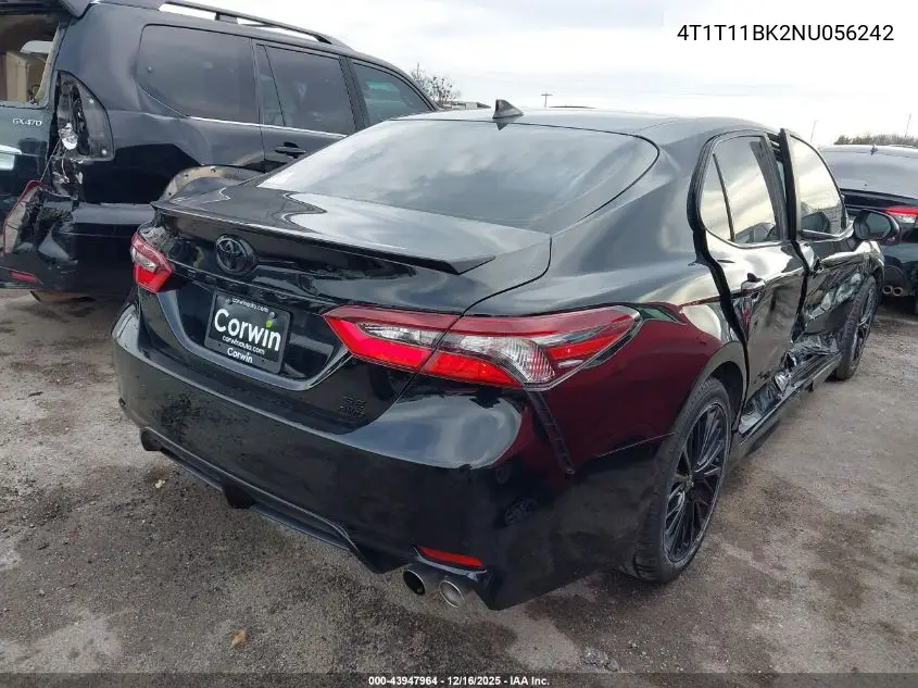 4T1T11BK2NU056242 2022 Toyota Camry Se Nightshade Special Awd
