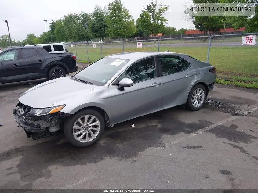 2022 Toyota Camry Le VIN: 4T1C11AK2NU638195 Lot: 45550814