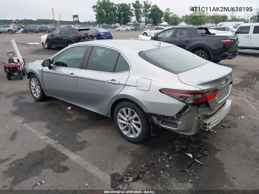 2022 Toyota Camry Le VIN: 4T1C11AK2NU638195 Lot: 45550814