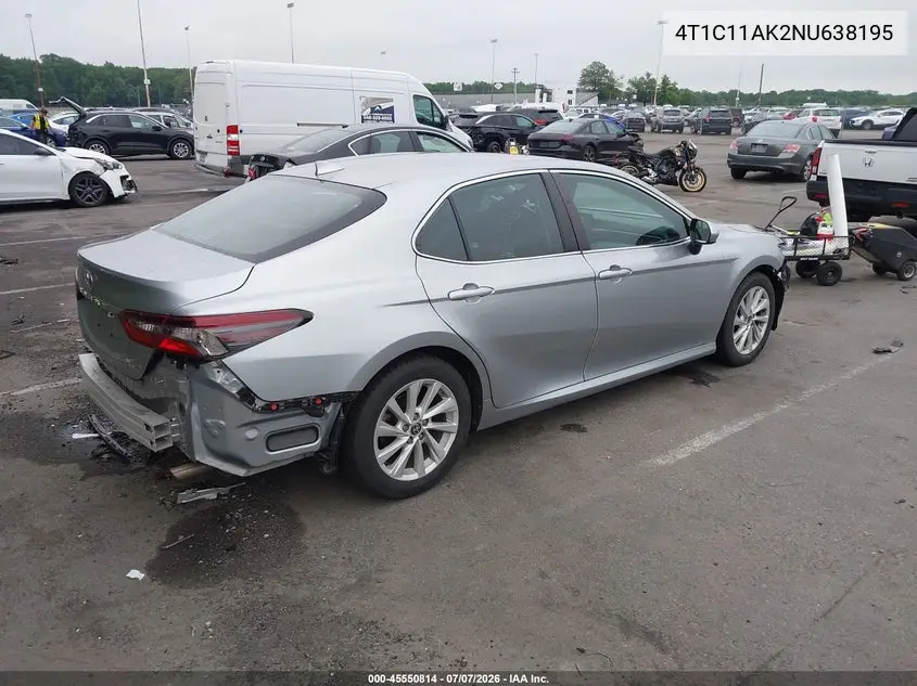 2022 Toyota Camry Le VIN: 4T1C11AK2NU638195 Lot: 45550814