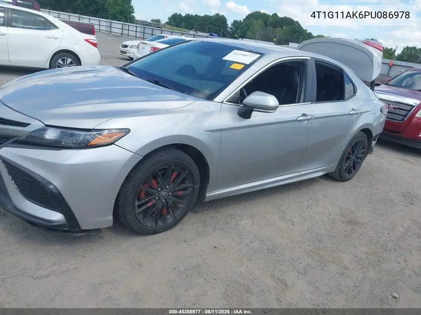 2023 Toyota Camry Se VIN: 4T1G11AK6PU086978 Lot: 45358977
