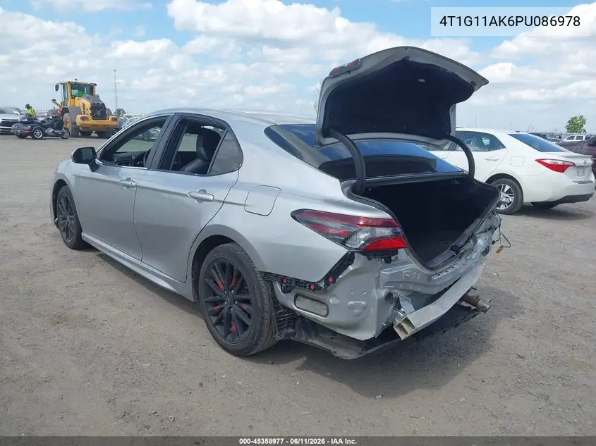 2023 Toyota Camry Se VIN: 4T1G11AK6PU086978 Lot: 45358977