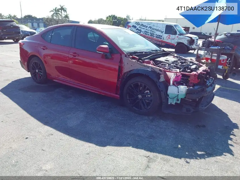 4T1DAACK2SU138700 2025 Toyota Camry Se